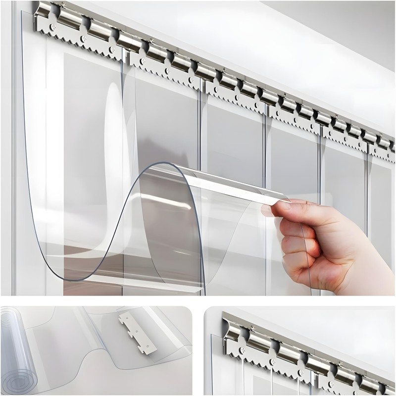 Acepunch Strip Curtain Hardware PVC Universal Mount Hanger Easy to