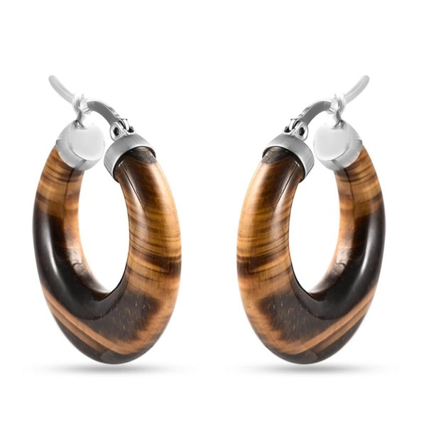 SHOP LC Tigers Eye Yellow Hoop Earrings for Women Jewelry