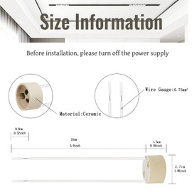 ECHENLED JX-970C GU10 Base Socket,Wire Connector Socket for GU10 Light Bulb.Ceramic Lamp Holder and Silicon Wire Connector (6) Pack.