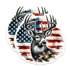 (2 Pack) Rustic American Flag Design Magnet - 5" On Longest Side - Sticks to Smooth Flat Surfaces - Made in USA - MAG9832