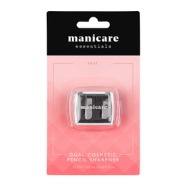 Manicare Dual Cosmetic Pencil Sharpener, For Large And Small Lip, Eye and Brow Pencils, Eyeliner, Lip Liner, Catches Shavings, Cosmetic Makeup Tool, Duo, Easy To Clean, Eliminates Mess