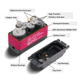 ANNIMOS 80 kg 1/5 Scale Motor Servo HV 18T Steel Gear Large Torque for Redcat HPI Baja 5B SS RC Car Compatible SAVOX-0236 LOSI XL