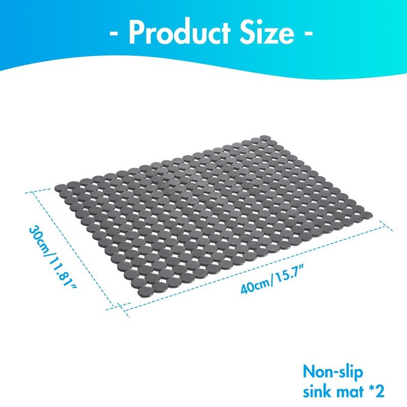 Miawtro Sink Mat, PVC Sink Liner, Cuttable Drying Mat, 30