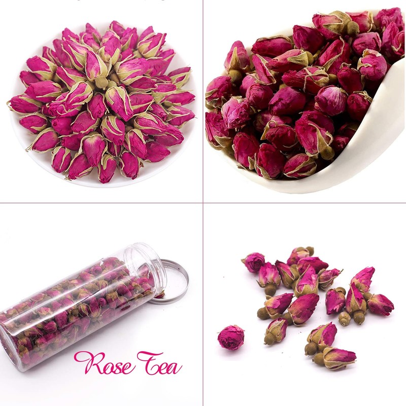 MQUPIN Rose Bud Tea Dried Red Rose Petal Flower Edible