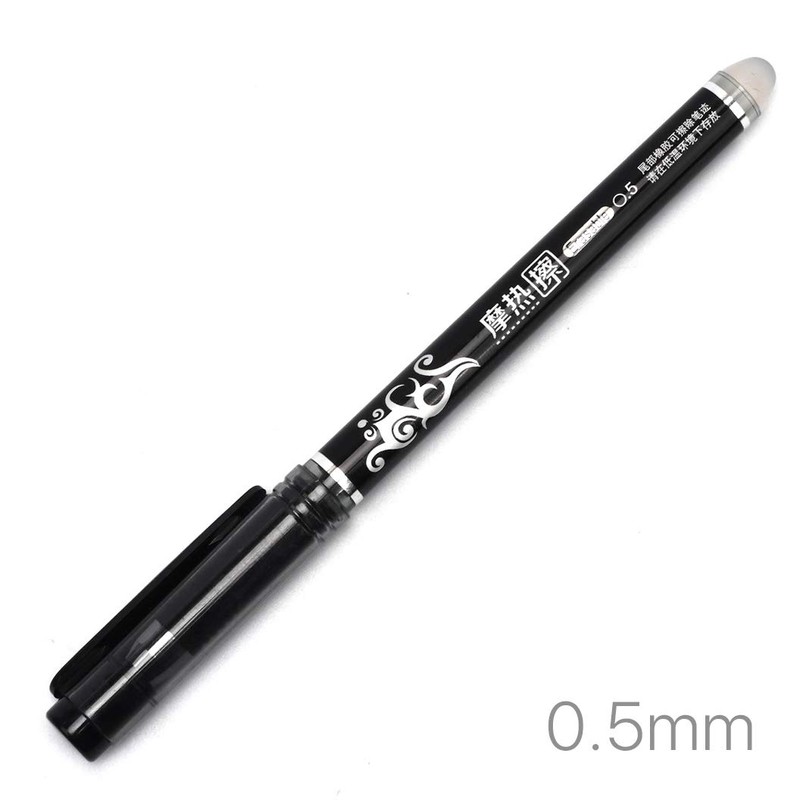 WONOLO 12PCS 0.5mm Erasable Pen Black Gel Ink Roller Ball