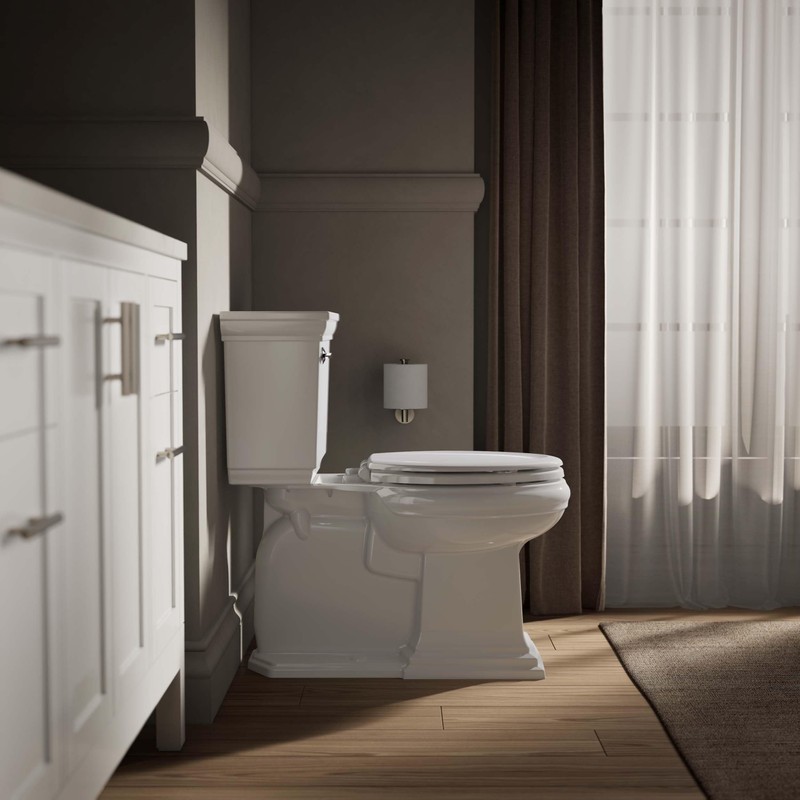KOHLER Stonewood Quiet-Close Elongated Toilet Seat, White Finish