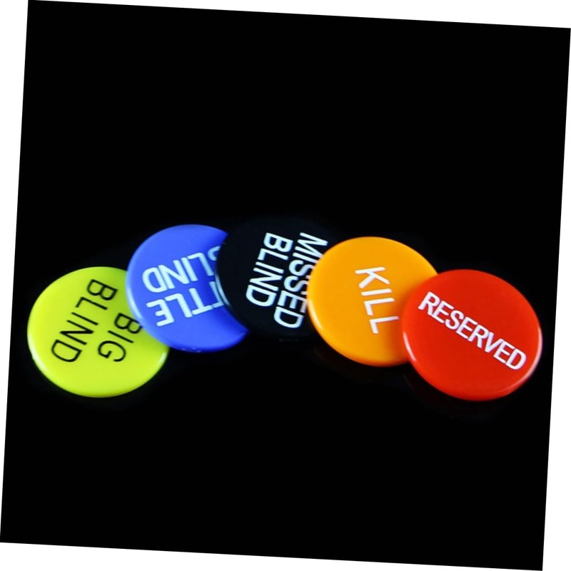 Hohopeti 15Pcs Poker Buttons Includes Little Blind Big Blind Missed