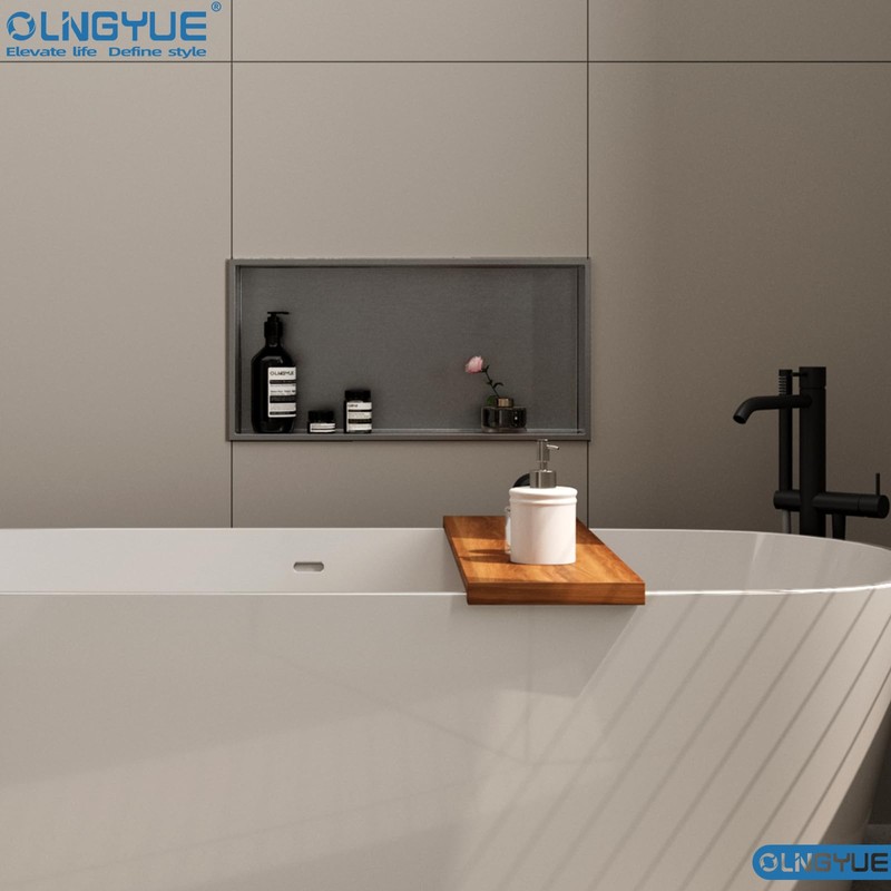 OLNGYUE Bathroom Shower Niches Shelves: No Tile Needed Stainless Steel