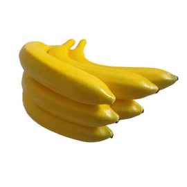Jilukibo Plastic Individual Fake Fruit Bananas, Artificial Lifelike Simulation Yellow Bananas for Photography Props Paintings Model, Storefront Party, Kitchen Decor (6 Pack)