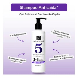 Shampoo Anticaída Miracle Fort 250ml Estimula El Crecimiento