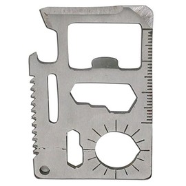 ToolUSA (2 Pack) Ultra Mini Wallet Credit Card Multi-Tool | 2.25" x 1.5" | Multipurpose Survival Card With Can Opener, Screwdrivers, Wrench, Ruler | Great To Fix, Tighten, Open | Vinyl Pouch Included