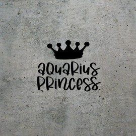 Decal Stickers of Aquarius Princess Crown (Black) (Set of 2) Premium Waterproof Vinyl Decal Stickers for Laptop Phone Accessory Helmet Car Window Mug Tuber Cup Door Wall - ANDVER1e78503BL_1123
