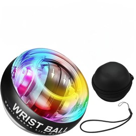 Wrist Trainer Ball Hand Exerciser Strengthener Grip Workout with LED Light Physical Power Training Gym Fitness Equipment Accessories Portable Stress Relief for Sports Enthusiasts Bowling Gadgets Gifts