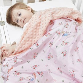 QSTEHEML Baby Blankets for Girls,Super Soft Nursery Minky Blanket Unisex, Baby Gifts Double Layer with Dotted Backing,Infant Blanket for Crib Stroller(Pink Flower30*40in)