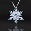Elensan Women's 925 Sterling Silver Blue Crystals Snowflake Pendant Fashion
