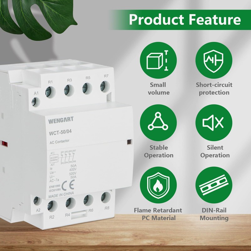 Wengart Compact AC Contactor WCT-50, 4NC AC230V 50A, Built for