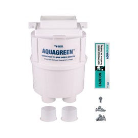 PF WaterWorks AQUAGREEN Rain Water Collection Downspout to Rain Barrel Diverter Basic Kit (2 Pack), Connector Tubing (Rain Barrel not Included) - Fits 2" x 3" and 3" x 4" Downspouts - White Diverter