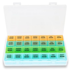 Pastillero Mensual Surfand, Para Una Toma Diaria, 4 Semanas Al Mes, 28 Días En Un Pastillero Grande, Portátil Para Viajes, Con Capacidad Para Una Gran Cantidad De Vitaminas, Suplementos, Aceit