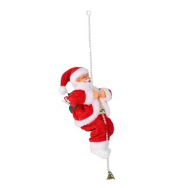 ITODA Climbing Rope Santa Claus Electric Santa Claus Climbing Ladder Xmas Tree Hanging Ornaments with Music for Christmas Party Home Door Wall Decorations