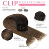 Clip in Hair Extensions Real Human Hair Natural Black Light