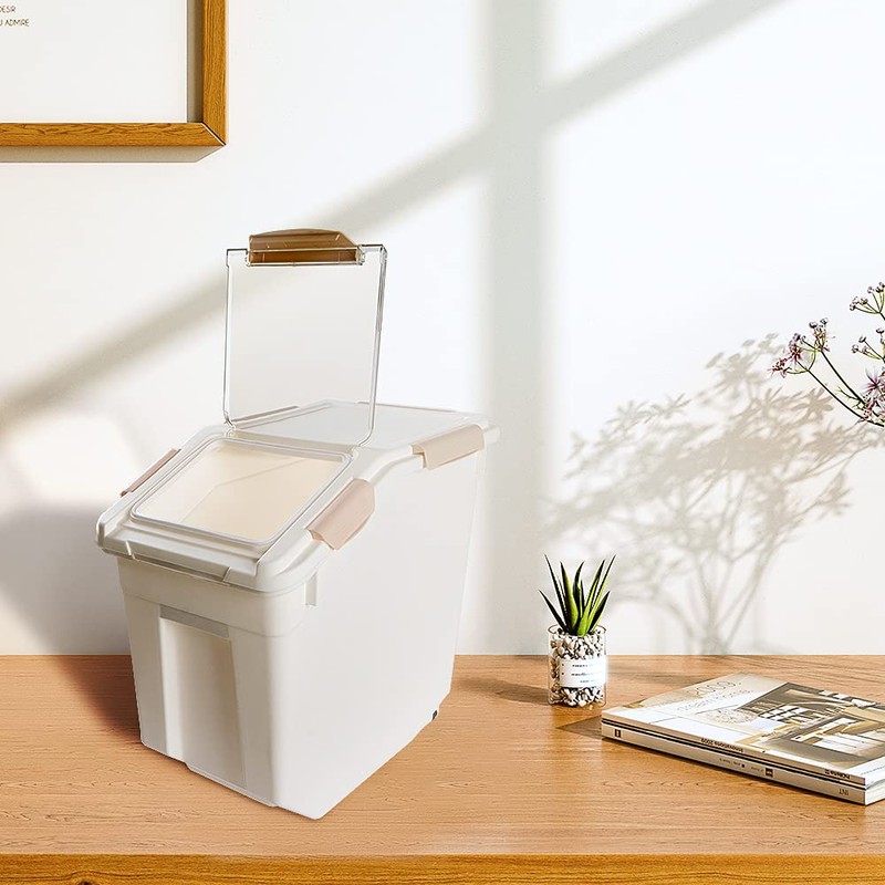 Qiveno Airtight Flour Storage Container 25 lb Rice Storage Container