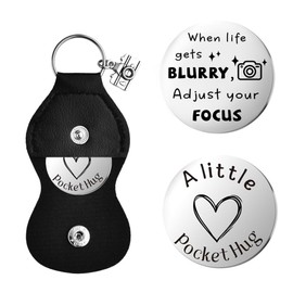 Photography Gifts for Men Women Photographers Pocket Hug Token for Camera Lover Birthday Gifts for Sister Funny Inspirational Gifts for Friends Bestie When Life Gets Blurry Adjust Your Focus Keychain