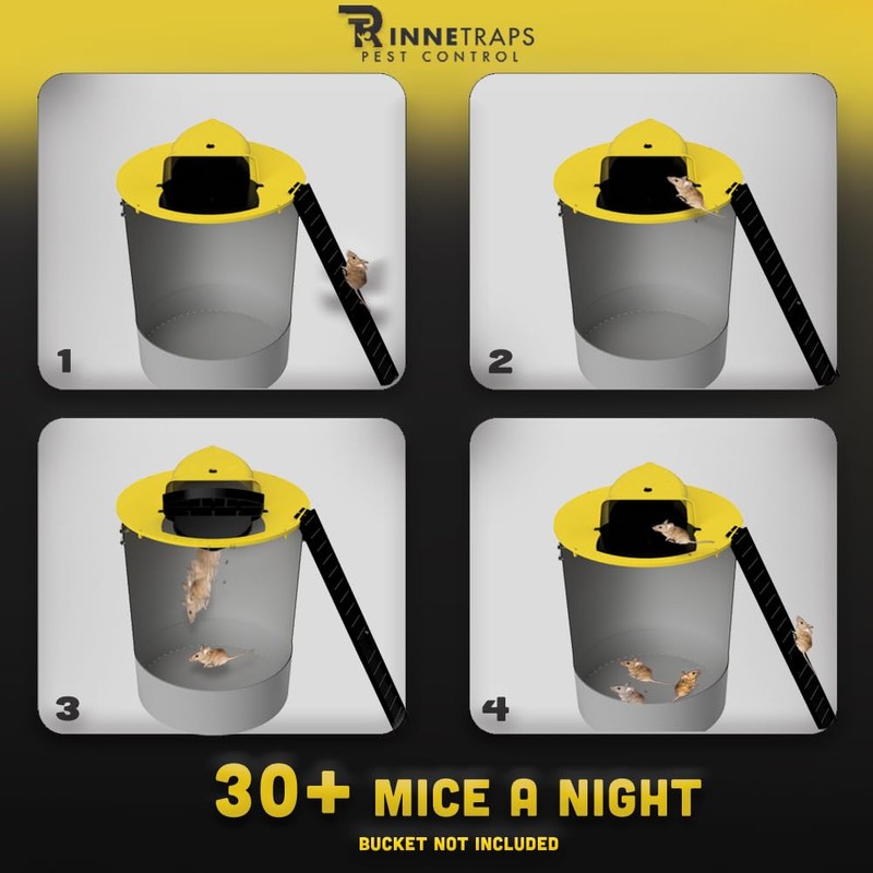 RinneTraps - Flip N Slide Bucket Lid Mouse Trap |