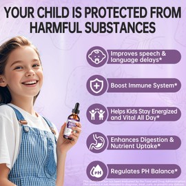 JUYIHEAL Zeolite Detox for Kids and Adults – 200mg Zeolite Liquid Drops with Pure Vitamins B12 & D3, Organic Chlorella, 10 Billion CFU and Prebiotics – Support Focus & Speech, Immune, Energy, 60ML