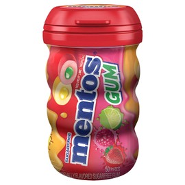 Mentos Curvy Bottle Red Lime Fruit Gum - 3.53oz (Pack of 6)
