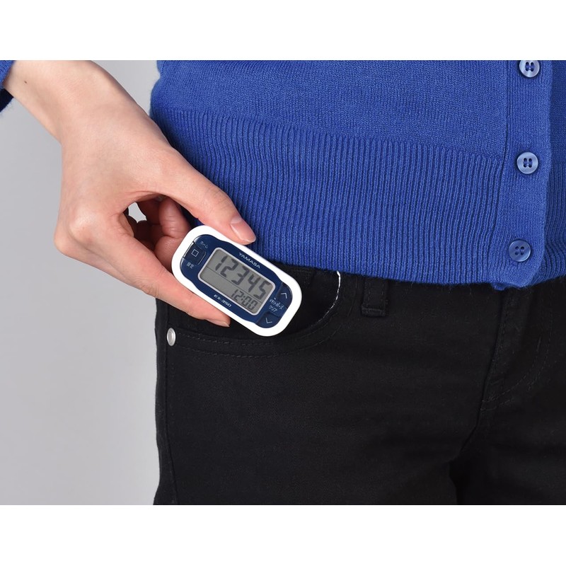 YAMASA EX-350N Pedometer, Pocket Pedometer, Easy to Use, Navy