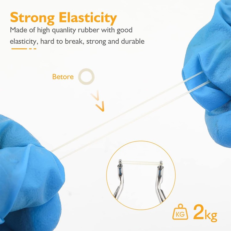 INGJIA Orthodontic Braces with 5 Placements, 500 Pieces Orthodontic Elastic