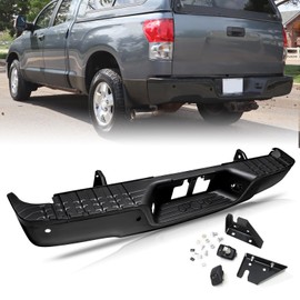 TUSDAR Rear Bumper Assembly Fits for 2007-2013 Toyota Tundra with Park Sensor Holes Black Back Bumper TO1103118 One Piece Package