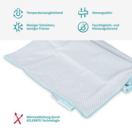 SleepCOOL. Cooling Cushion Cover 80 x 80 cm Cool.Xtra - Less Sweating, Less Freezing, Better Sleep
