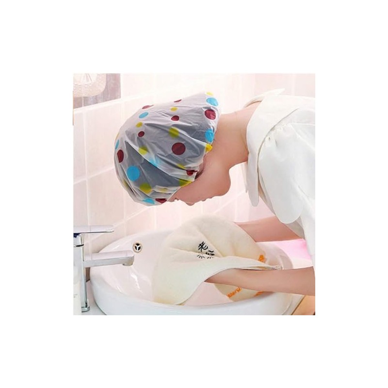 3pz Gorra de Baño Impermeabile Gorros de Ducha para Mujer,