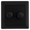 Ledvion - LED Duo Dimmer Cover Plate Black with Knob