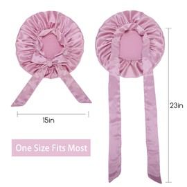NEOVIVA Silk Bonnet for Sleeping Women Satin Bonnet Single Layer Hair Bonnet with Elastic Tie for Curly Natural Braids Hair
