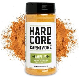 Hardcore Carnivore Amplify - Mega Savory Flavor Dust Seasoning (10.5 oz Shaker) Umami -Packed, All -Purpose Texas-Made Blend for Meat, Veggies and More