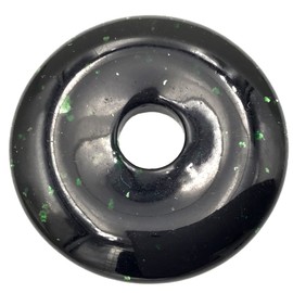 Steinfixx® - Premium Green River Donut Optional Necklace with Silver or Gold Pendant and 80 cm Leather Cord Healing Stone Gemstone Chakra Stone, Crystal Gemstone Crystal gemstone green river, green