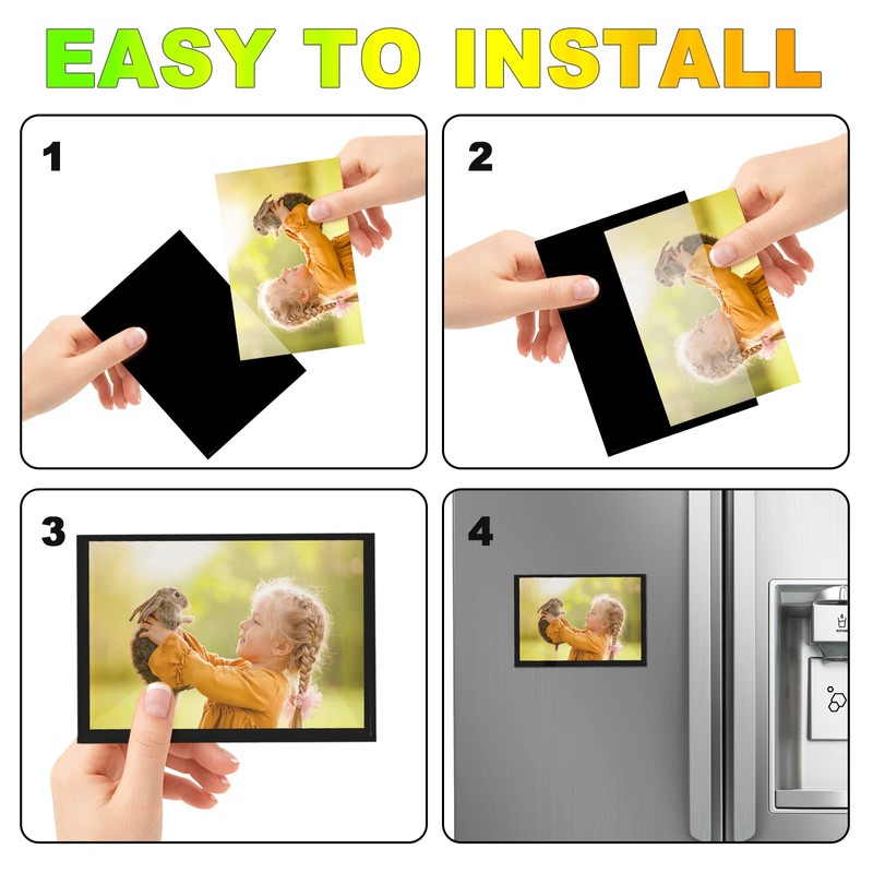 CHUNNIAO Magnetic Picture Frame 2.5X3.5,Black 10 Pieces,Wallet Size Photo Magnets