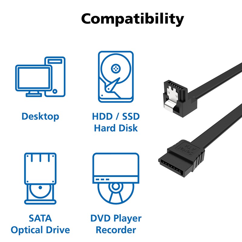 Akasa SATA Cable 6Gb/s Angled 100cm