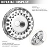 2 Pack Kitchen Sink Strainer Plug, Stainless Steel Push Style