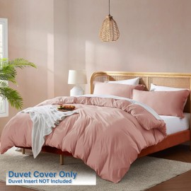 Nestl Blush Pink Duvet Cover Queen Size - Soft Double Brushed Queen Duvet Cover Set, 3 Piece, with Button Closure, 1 Duvet Cover 90x90 inches and 2 Pillow Shams