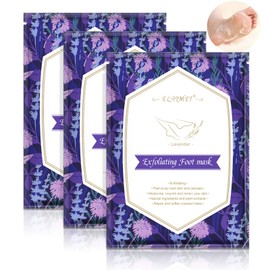 3 Pack Foot Peel Mask, Foot Peel Mask for hard skin, Remove callus peel and dead skin foot mask, Foot remover membrane suit, foot peeling mask Peeling Care (Lavender)