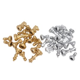 Portable PS Chess Pieces Set of 32 Pieces 1.93" 16 Gold Silver Pieces Lightweight Travel Size Replacement Tournament Game Complete Set for Adults and Kids