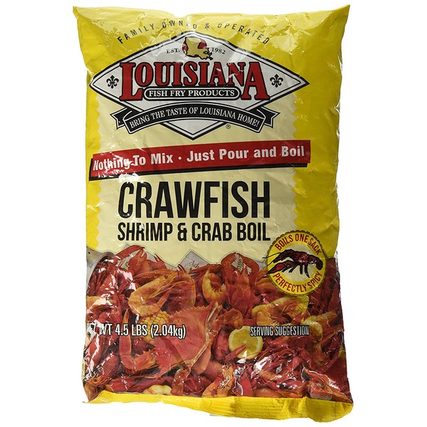 Louisiana Fish Fry Products Crawfish, Shrimp and Crab Boil Seasoning, 4.5-Pound Bag (Pack of 2)