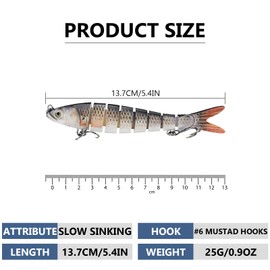 OWLMATE Pack of 3 Fishing Lures Freshwater Pike Bait Sea Fishing Wobblers for Men Family Fishing Equipment with 2 Treble Hooks and Fish Bait Box