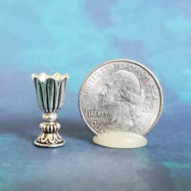 Valeska Originals & Exclusives Dollhouse Miniature Antiqued Silver Crocus Flower Vase 1:12 1:16 1:24 1:6 scale
