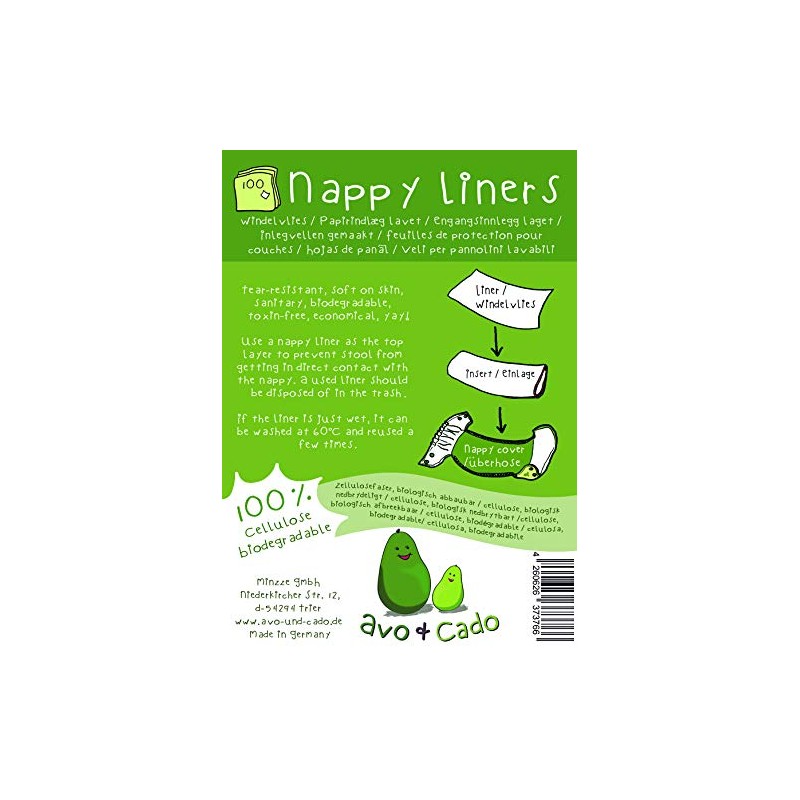 avo+cado Classic Nappy Fleece for Cloth Nappies - 2 Rolls