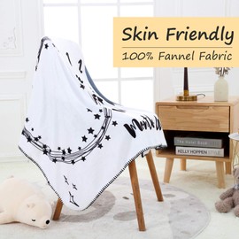 Baby Blanket Milestones Blanket Baby Cuddly Blanket Fleece Blanket Cuddly Blanket First Blanket First Blanket Gifts Birth for Mother Girls and Boys White 100 x 150 cm (Twins)