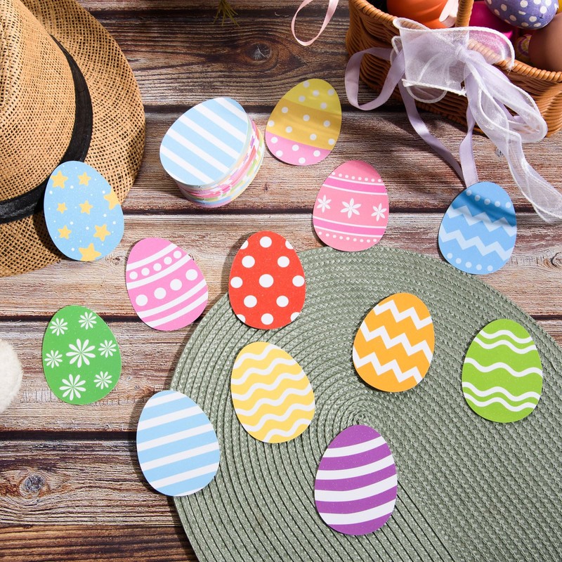 FOBSME 144 Pieces Mini Easter Egg Cutouts Small Paper Egg